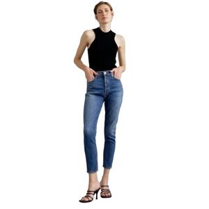 AGOLDE Nico Skinny Straight High Rise Ankle Crop Denim Blue Jean Women's Size 29